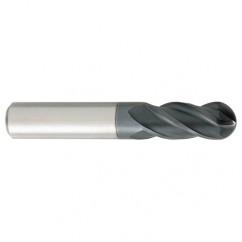 4.5mm Dia. - 51mm OAL - Carbide - Ball End HP End Mill-4 FL - Exact Tool & Supply