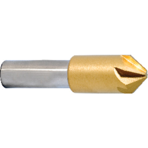 ‎1/8″ Size-1/8″ Shank-90°-M42,TiN 6 Flute Chatterless Countersink - Exact Tool & Supply