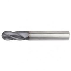 3/4x3/4x1-1/2x4 Ball Nose 4FL Carbide End Mill-Weldon Shank-TiAlN - Exact Tool & Supply