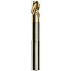 1 x 1 x 1-1/4 x 5 w/2-5/8 Reach Ball Nose 3 Flute Carbide M223N Streaker End Mill-ZrN - Exact Tool & Supply