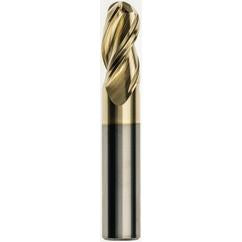 4 x 4 x 12 x 50mm Ball Nose 3 Flute Carbide M223 Streaker End Mill-ZrN - Exact Tool & Supply