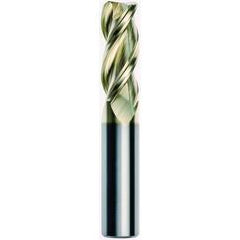 3/4 x 3/4 x 1-5/8 x 4 .125 Radius 3 Flute Carbide M223 Streaker End Mill-ZrN - Exact Tool & Supply