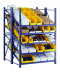 52 x 48 x 78" - Welded Frame Double Tilt Shelving Starter Unit (Gray) - Exact Tool & Supply