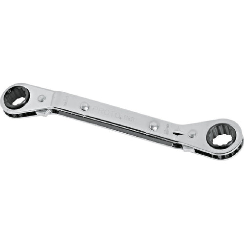 ‎Proto Offset Double Box Reversible Ratcheting Wrench 1/4″ × 5/16″ - 12 Point - Exact Tool & Supply