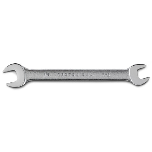 Proto Satin Open-End Wrench - 7/16″ × 1/2″ - Exact Tool & Supply