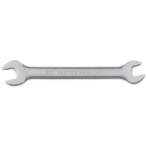 Proto Satin Open-End Wrench - 14 mm × 15 mm - Exact Tool & Supply