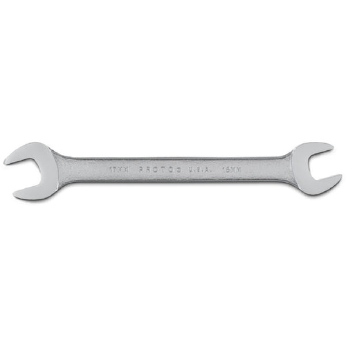 Proto Satin Open-End Wrench - 16 mm × 17 mm - Exact Tool & Supply