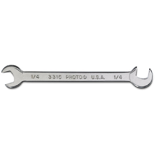 Proto Short Satin Angle Open-End Wrench - 1/4″ - Exact Tool & Supply