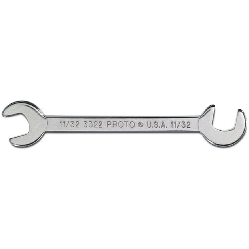 Proto Short Satin Angle Open-End Wrench - 11/32″ - Exact Tool & Supply