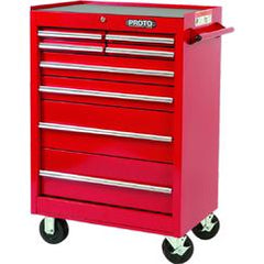 Proto® 440SS 27" Roller Cabinet - 8 Drawer, Black - Exact Tool & Supply