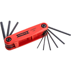 ‎Proto 9 Piece Folding Hex Key Set with Comfort Grip: .050-3/16″ - Exact Tool & Supply