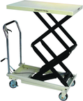 Double Scissor Lift Table - 35-5/8 x 20-1/8'' 770 lb Capacity; 13-9/16 to 51-1/8 Service Range - Exact Tool & Supply