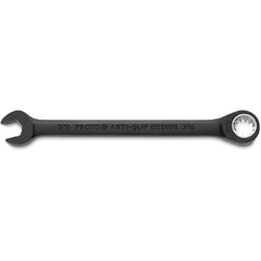 Proto Black Chrome Combination Non-Reversible Ratcheting Wrench 7/16″ - Spline - Exact Tool & Supply