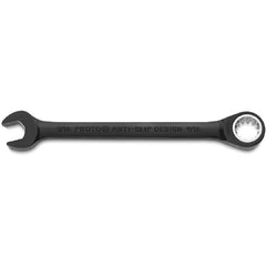 Proto Black Chrome Combination Non-Reversible Ratcheting Wrench 9/16″ - Spline - Exact Tool & Supply