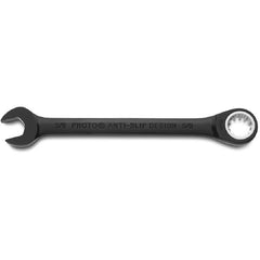 Proto Black Chrome Combination Non-Reversible Ratcheting Wrench 5/8″ - Spline - Exact Tool & Supply