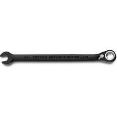 Proto Black Chrome Combination Reversible Ratcheting Wrench 1/4″ - Spline - Exact Tool & Supply