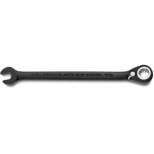 Proto Black Chrome Combination Reversible Ratcheting Wrench 9/32″ - Spline - Exact Tool & Supply