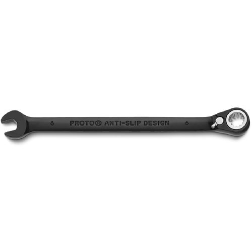 Proto Black Chrome Combination Reversible Ratcheting Wrench 6 mm - Spline - Exact Tool & Supply
