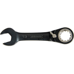 Proto Black Chrome Combination Stubby Reversible Ratcheting Wrench 14 mm - Spline - Exact Tool & Supply