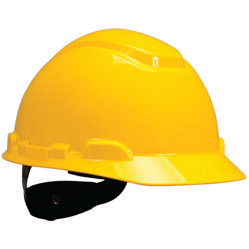 ‎3M Hard Hat with Uvicator H-702R-UV Yellow 4-Point Ratchet Suspension - Exact Tool & Supply
