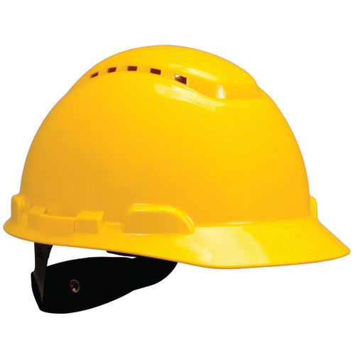 ‎3M Hard Hat with Uvicator H-702V-UV Vented Yellow 4-Point Ratchet Suspension - Exact Tool & Supply