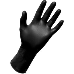 Large 6. mil Nitrile Black Powder Free Gloves 100/box - Exact Tool & Supply