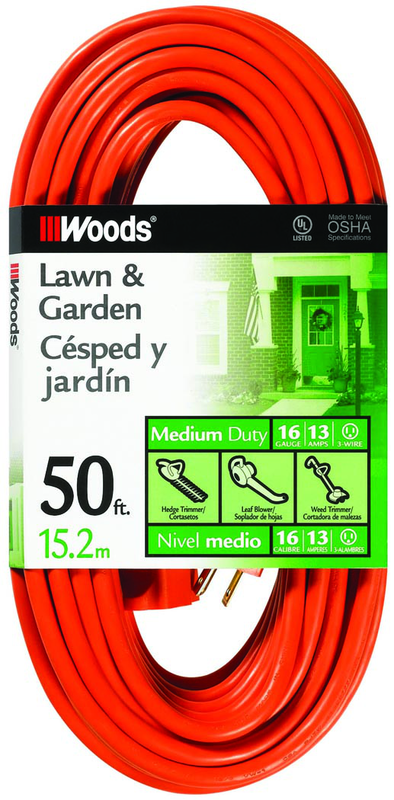 Extension Cord - 50' Medium Duty 1-Outlet (Outdoor Style) - Exact Tool & Supply