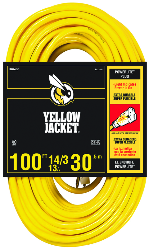 Extension Cord - 100' Heavy Duty 1-Outlet (Powerlite) - Exact Tool & Supply