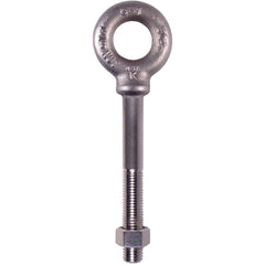 304 Stainless Steel Plain Pattern Nut Eye Bolt - 1/4″-20 Thread Size, 1/2″ Eye Diameter - Exact Tool & Supply