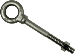 316 Stainless Steel Plain Pattern Nut Eye Bolt - 3/8-16 Thread; 3/4" Eye Dia. - Exact Tool & Supply