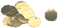 Tool Room Checks - 1-1/4" Octagon Brass - Pkg 100 - Exact Tool & Supply