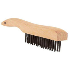 Brush - 4 × 16 Carbon Wire - Wood Handle - Exact Tool & Supply