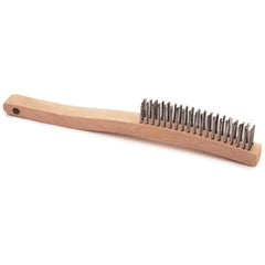 Brush - 3 × 19 SS Wire - Wood Handle - Exact Tool & Supply