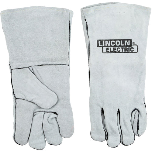 Welding Gloves - Grey Leather Commercial - Exact Tool & Supply