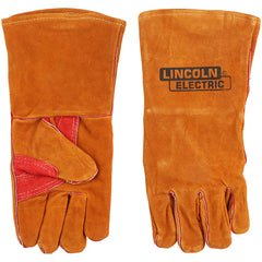 Welding Gloves - Brown Leather Professio - Exact Tool & Supply