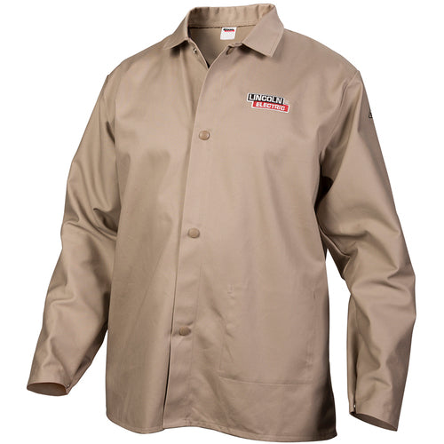 Jacket L - Flame Retardant Cloth Khaki - Exact Tool & Supply