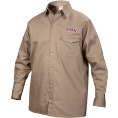 Shirt M - Flame Retardant Cloth Khaki - Exact Tool & Supply