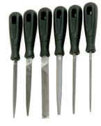 6 Pc. 4" Smooth Engineering File Set - Plastic Handles - Exact Tool & Supply