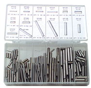 Dowel Pin Assortment - SS - 1/16 thru 1/4 Dia - Exact Tool & Supply