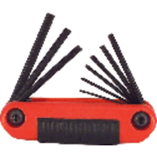 9 Pieces-0.050″-3/16″ Fold Up Style - Hex Key Set - Exact Tool & Supply