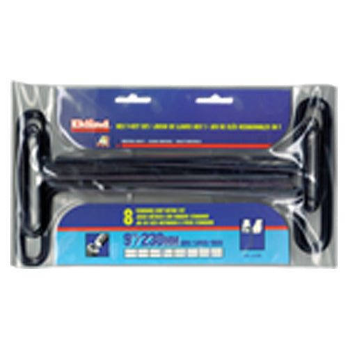 8 Pieces-2.0 mm-10 mm T-Handle Style-9″ Arm-Hex Key Set with Plain Grip - Exact Tool & Supply