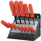 13 Piece - .050 - 3/8" Screwdriver Style - Ball End Hex Driver Set with Stand - Exact Tool & Supply