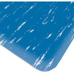 3' x 5' x 1/2" Thick Marble Pattern Mat - Blue - Exact Tool & Supply