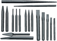 Snap-On/Williams 17 Piece Punch & Chisel Set -- #PC17; 1/8 to 1/2 Punches; 5/16 to 3/8 Chisels - Exact Tool & Supply