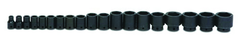 19 Piece - 1/2" Drive - 6 Point- Shallow Impact Socket Set on Clip Rail SAE - Exact Tool & Supply