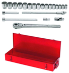 22 Piece - 3/4" Drive - 12 Point-   Socket Set in Metal Box SAE - Exact Tool & Supply