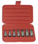 7 Piece - 1/4; 5/16; 3/8; 7/16; 1/2; 9/16; 5/8" - 1/2" Drive - Hex Bit Set - Exact Tool & Supply