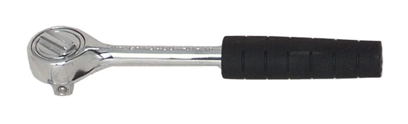 7-1/32" OAL - 3/8'' Drive - Round Head - Reversible Ratchet - Comfortable Grip Handle - Exact Tool & Supply