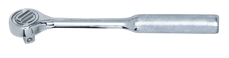 7" OAL - 3/8'' Drive - Round Head - Reversible Ratchet - Knurled Handle - Exact Tool & Supply