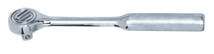 7" OAL - 3/8'' Drive - Round Head - Reversible Ratchet - Knurled Handle - Exact Tool & Supply